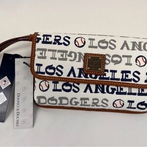 Dooney & Bourke Los Angeles Dodgers White and Brown  Clutch Wallet